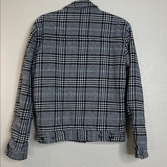 Zara Women’s Plaid Wool-Blend Button Up Jacket Black Gray Check Size Small - Picture 5 of 8